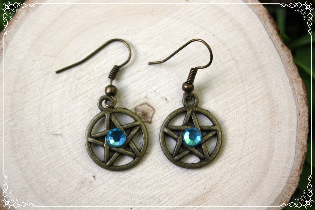 Boucles d'oreilles bronzes "Pentacles"