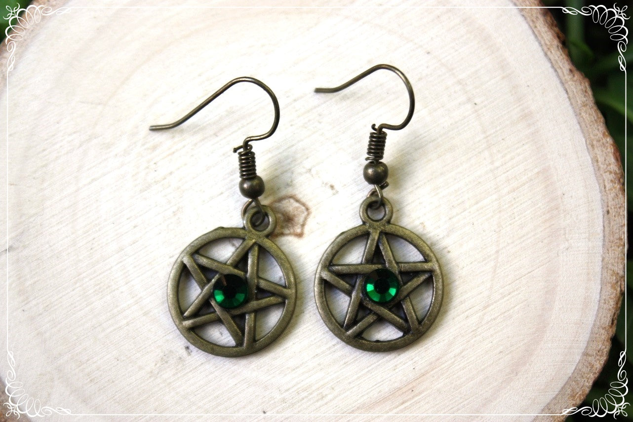 Boucles d'oreilles bronzes "Pentacles"