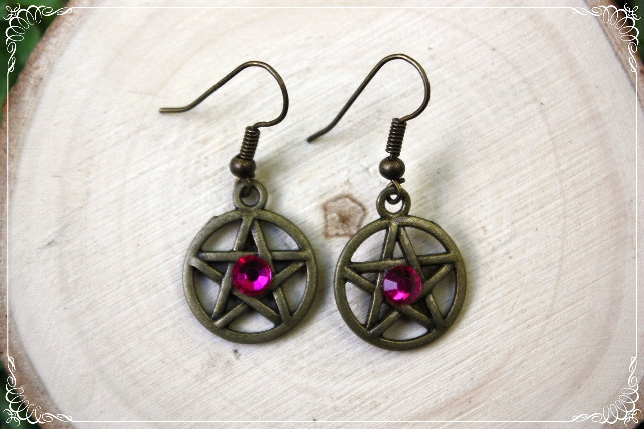 Boucles d'oreilles bronzes "Pentacles"