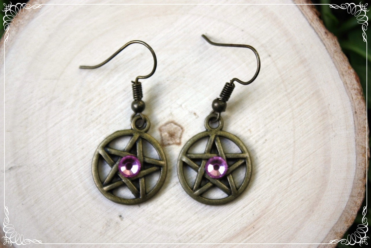 Boucles d'oreilles bronzes "Pentacles"