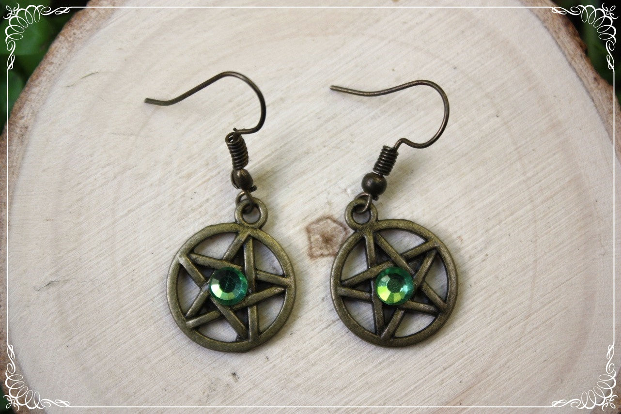 Boucles d'oreilles bronzes "Pentacles"