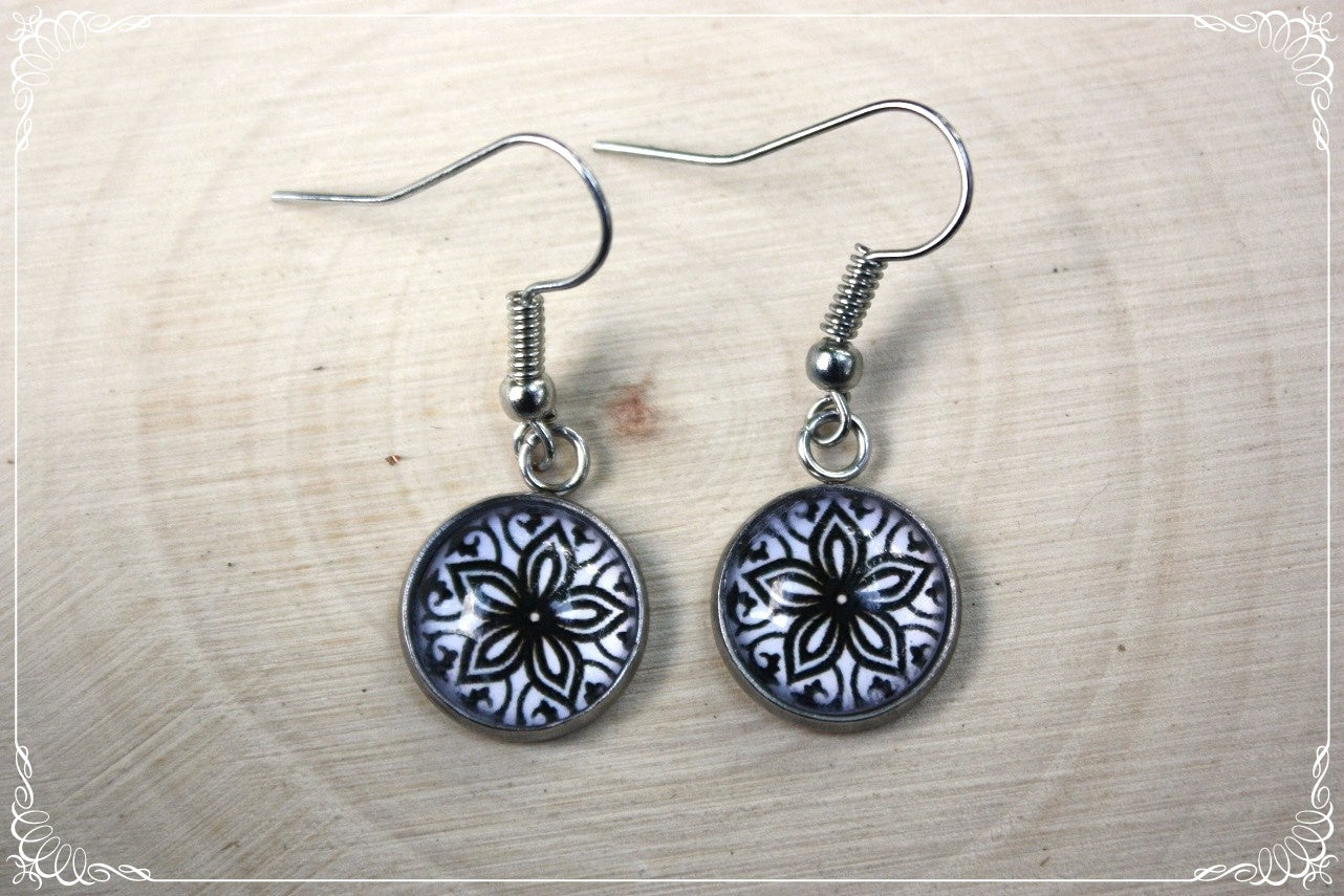 Boucles d'oreilles "Mandalas - Noirs "