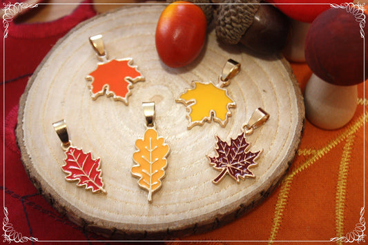 Pendentifs Automne Halloween feuilles chêne érable