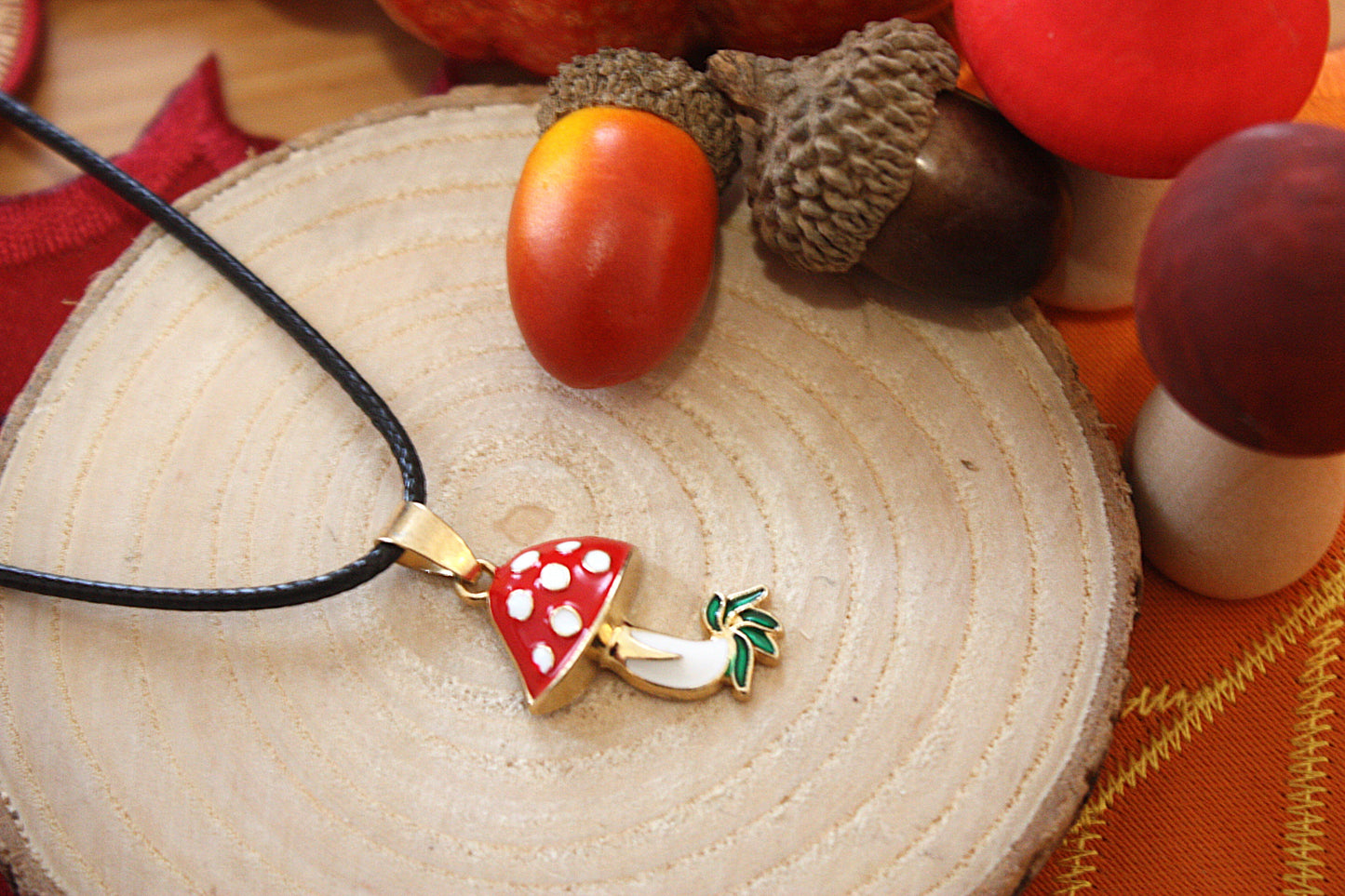Pendentifs Automne Halloween écureuil champignon gland pomme de pain