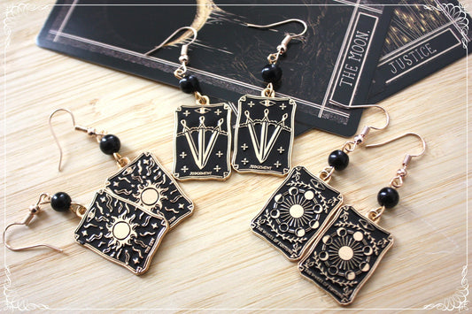 Boucles d'oreilles cartes tarot