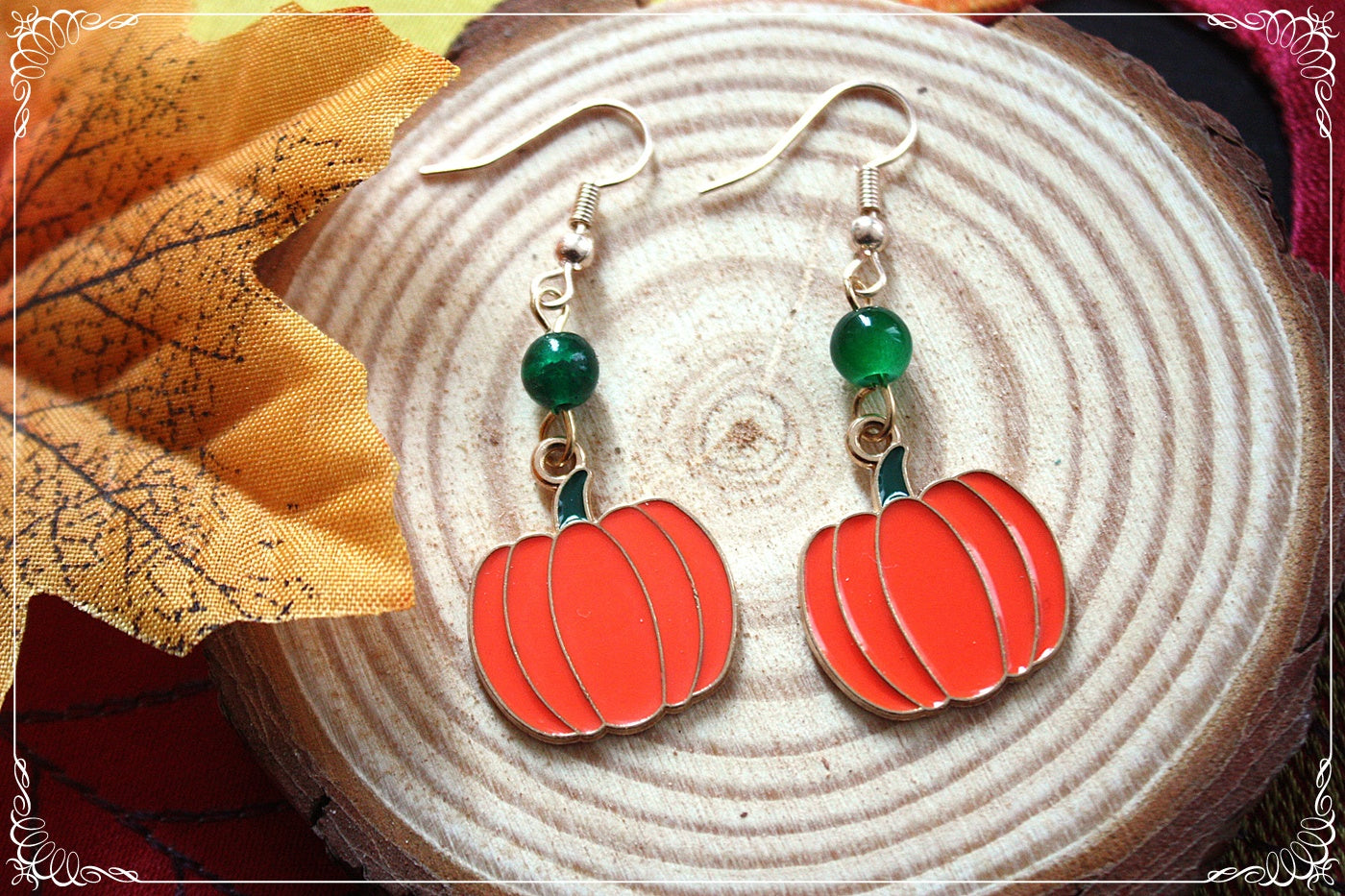 Boucles d'oreilles pendantes Automne Halloween citrouilles champignons