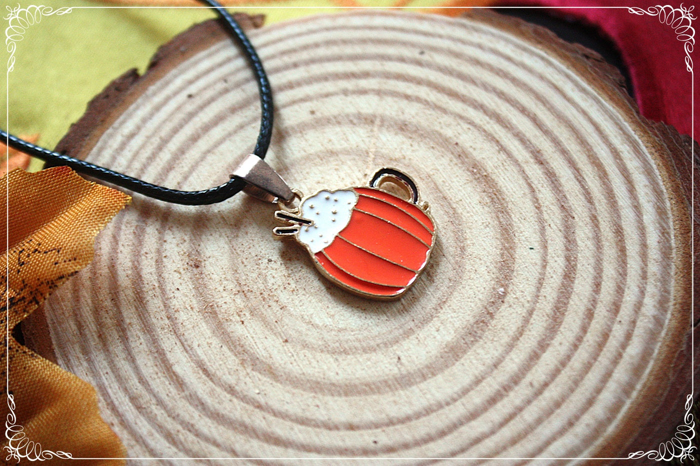 Pendentifs Automne Halloween citrouilles champignons pumpkin spice latte