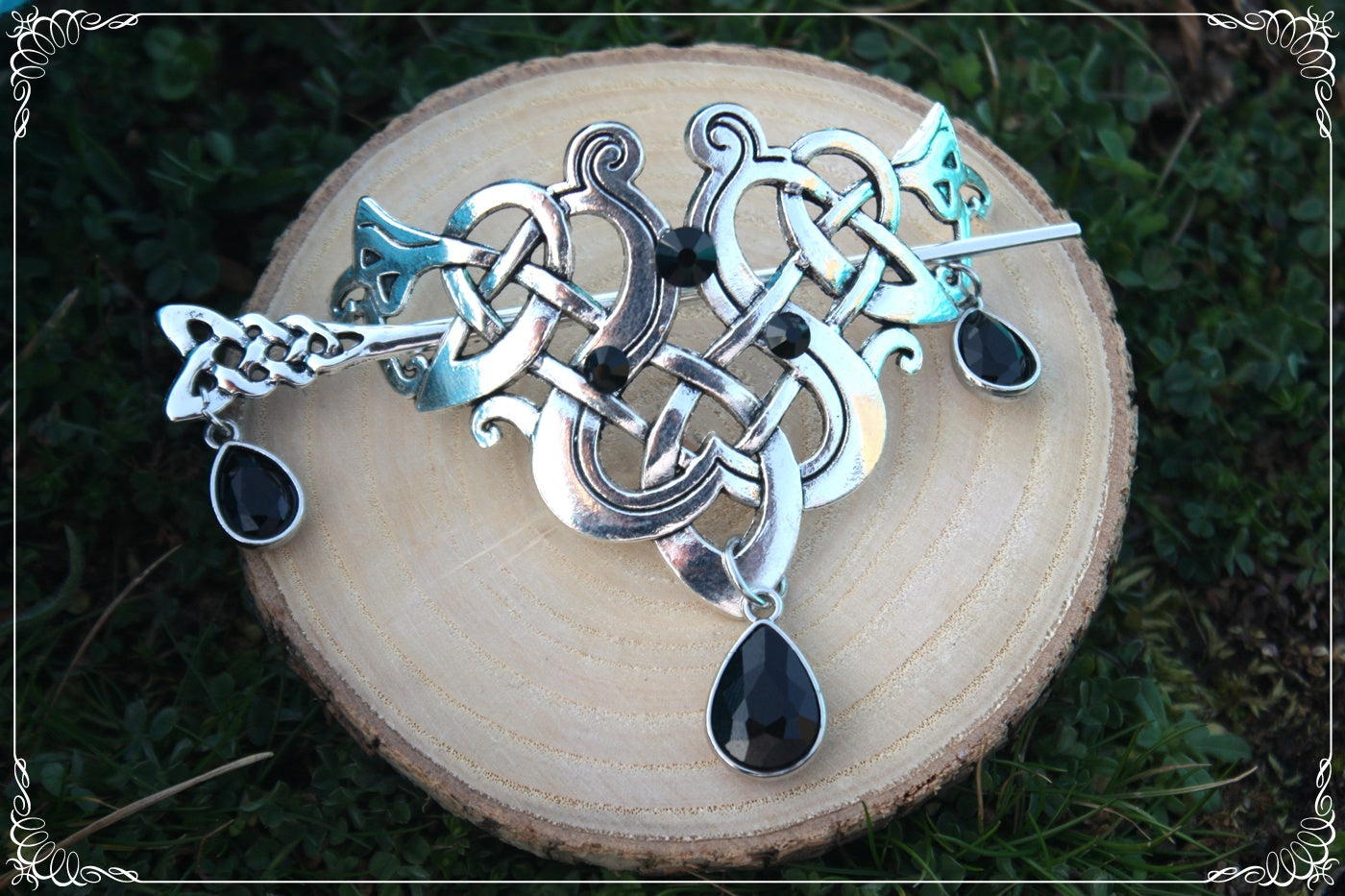 Grande Barrette épingle à cheveux viking celtique