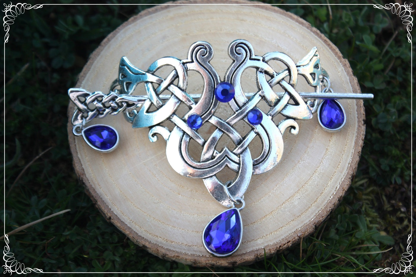 Grande Barrette épingle à cheveux viking celtique