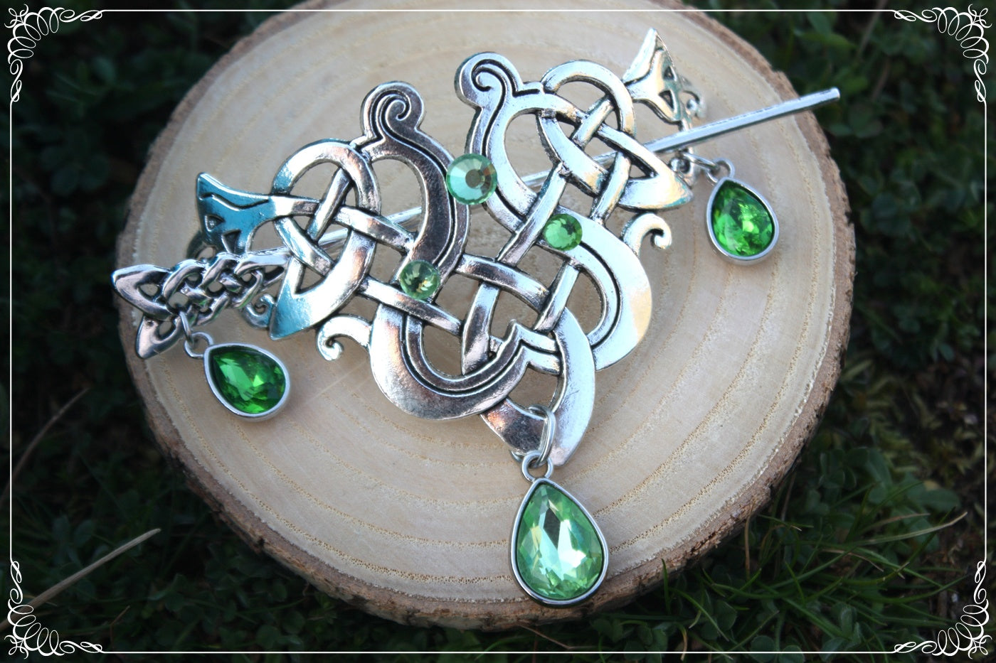 Grande Barrette épingle à cheveux viking celtique