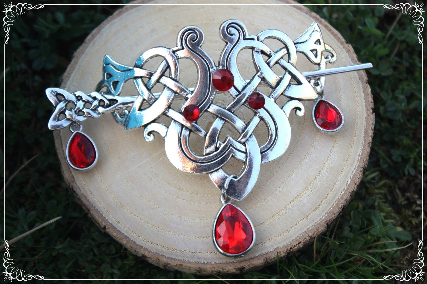 Grande Barrette épingle à cheveux viking celtique