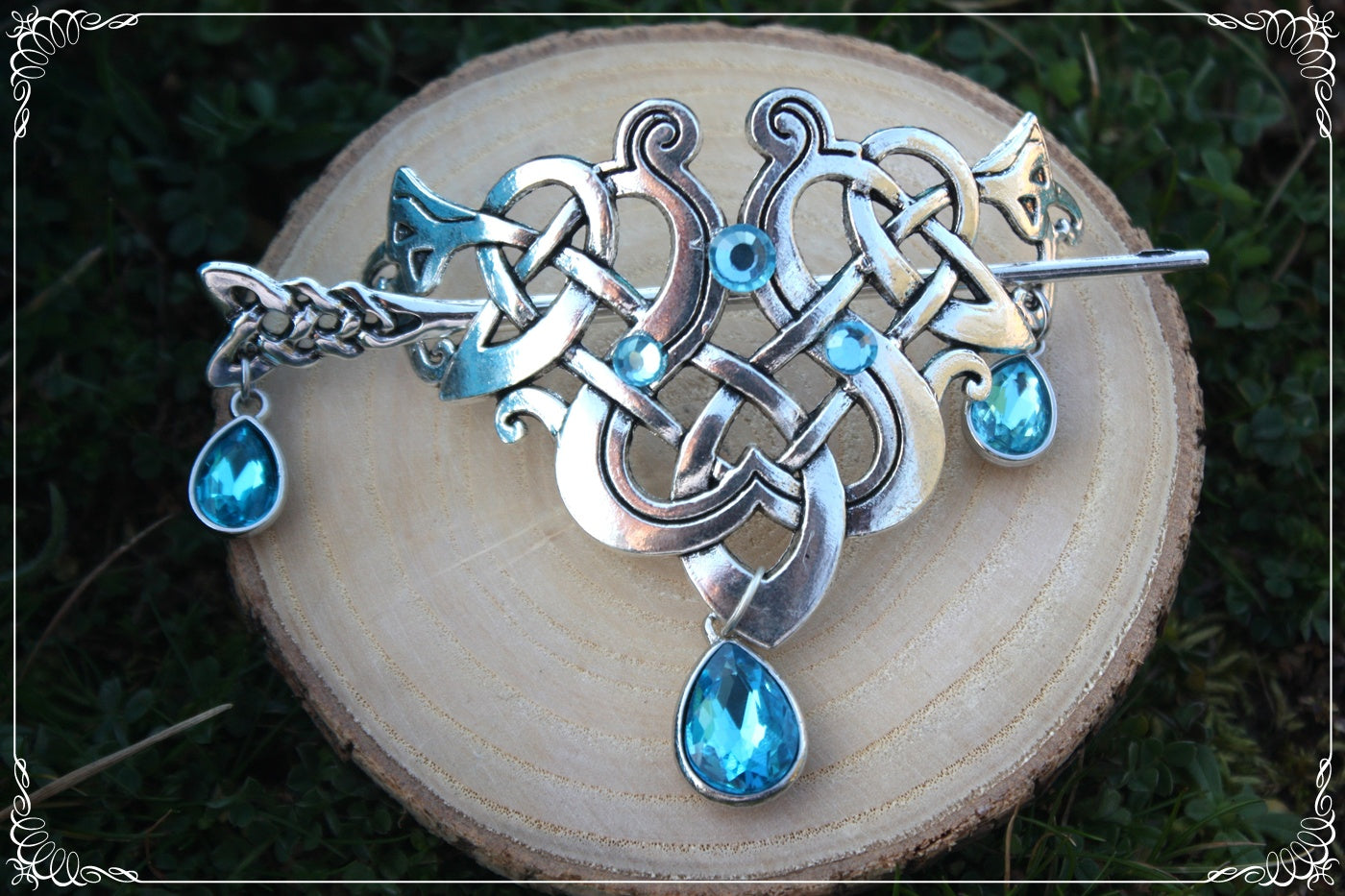 Grande Barrette épingle à cheveux viking celtique