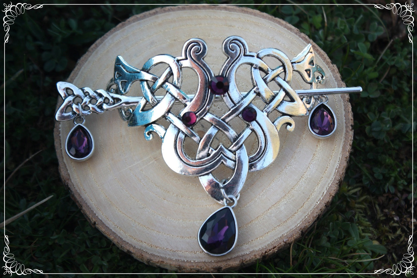 Grande Barrette épingle à cheveux viking celtique