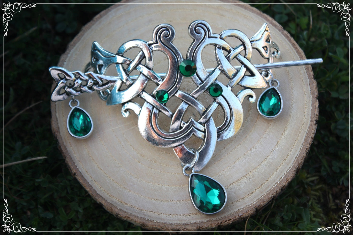 Grande Barrette épingle à cheveux viking celtique