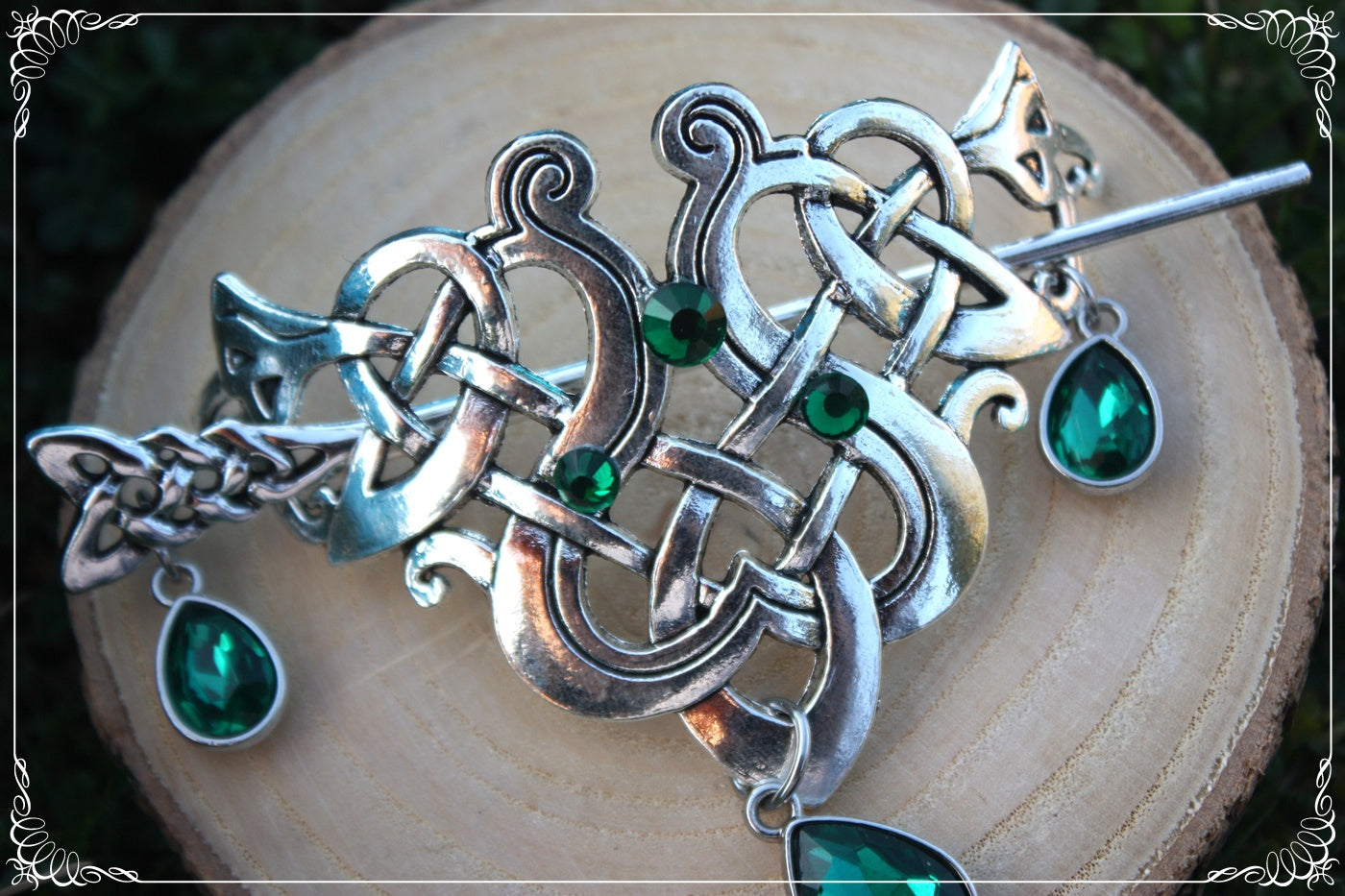 Grande Barrette épingle à cheveux viking celtique