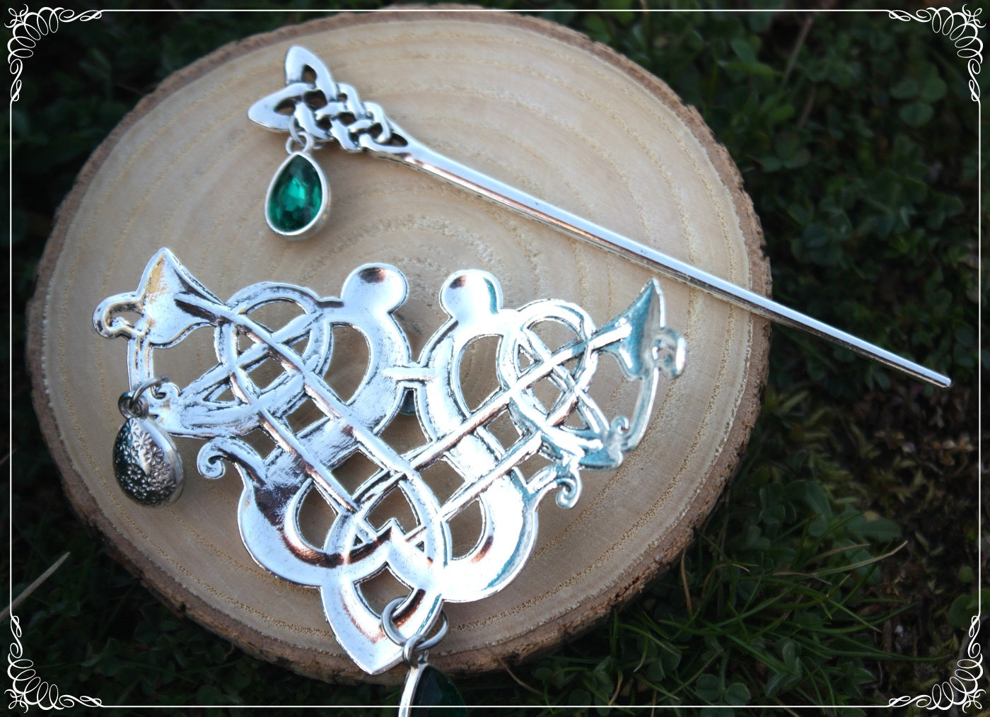 Grande Barrette épingle à cheveux viking celtique