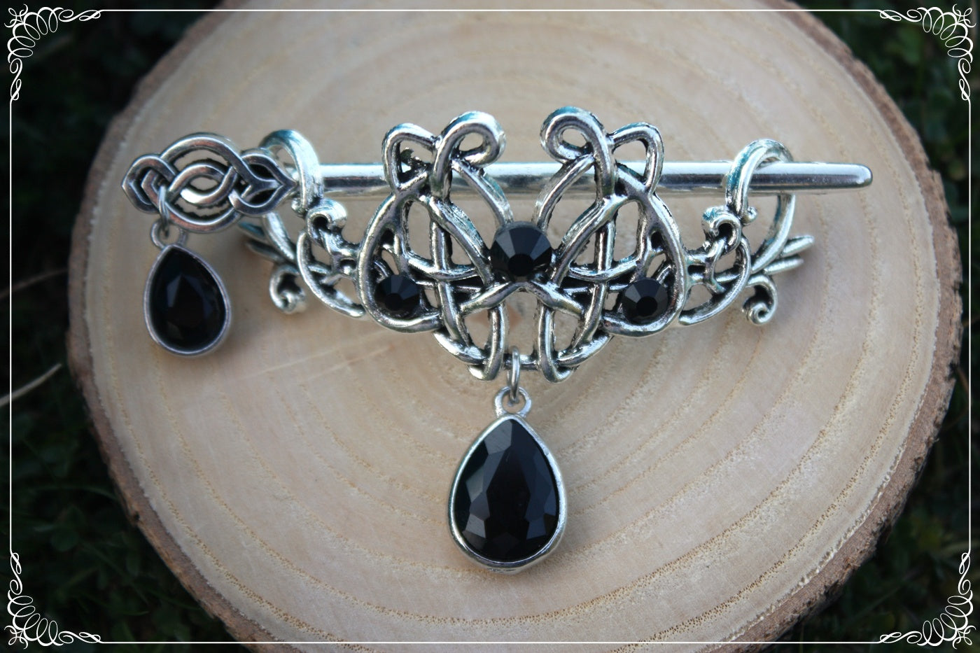 Petite barrette épingle à cheveux elfique celtique