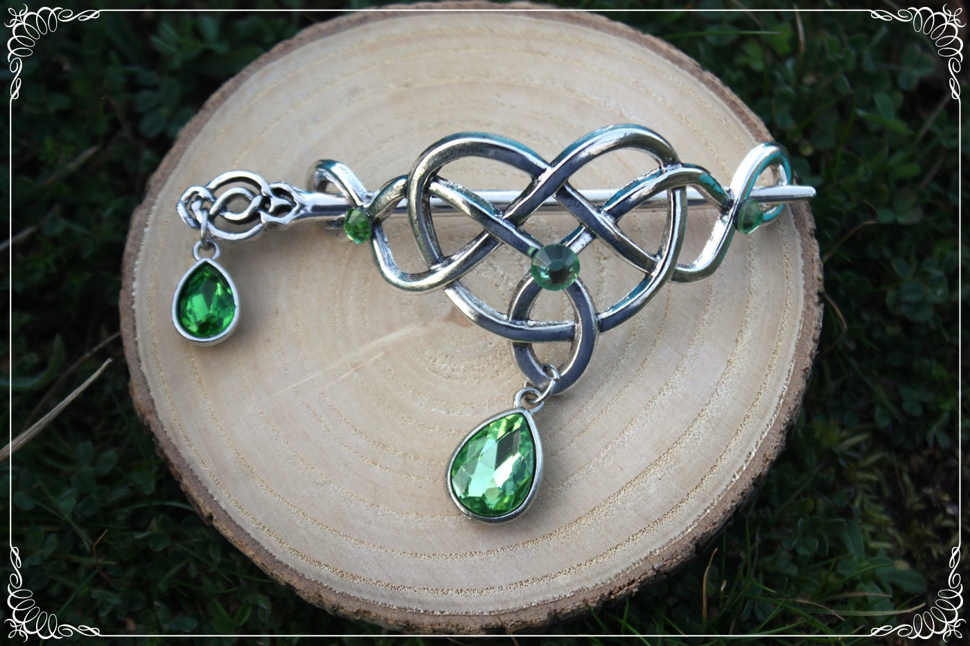 Barrette épingle à cheveux coeur celtique elfique