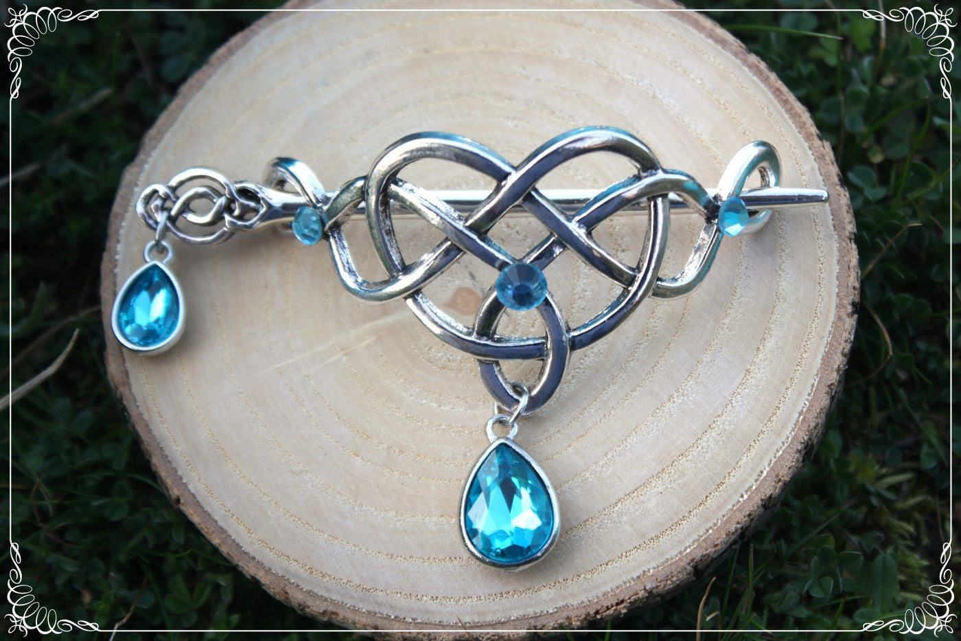 Barrette épingle à cheveux coeur celtique elfique