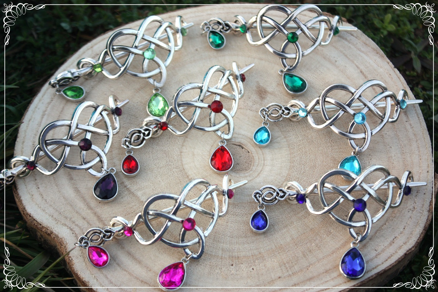 Barrette épingle à cheveux coeur celtique elfique