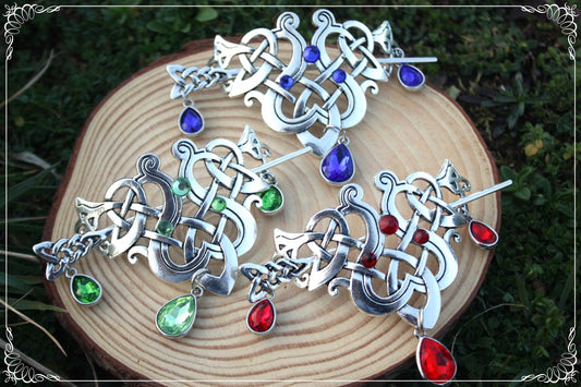 Grande Barrette épingle à cheveux viking celtique