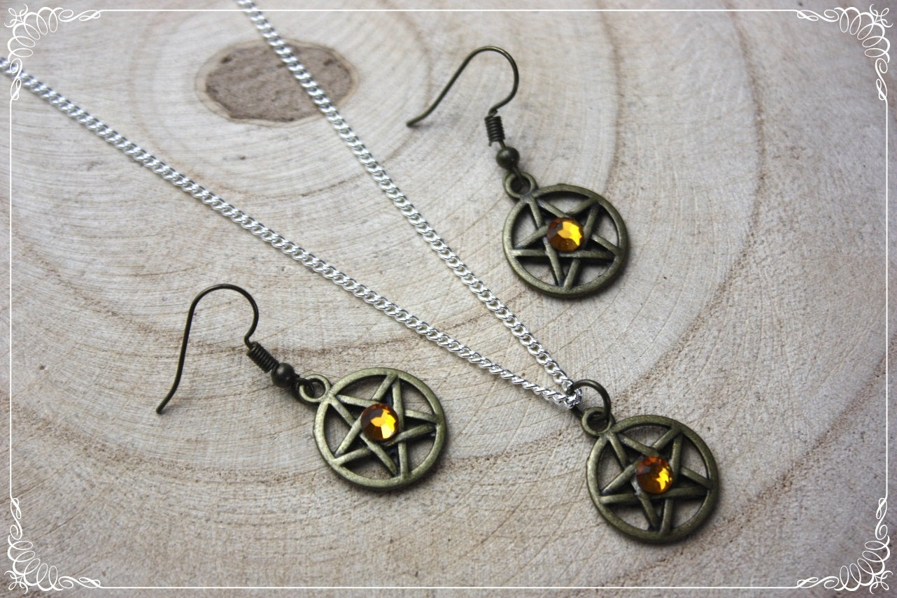 Boucles d'oreilles bronzes "Pentacles"