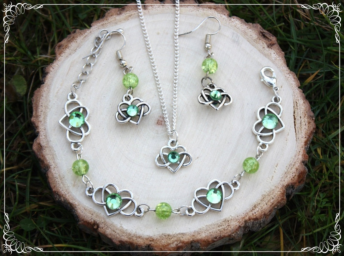 Bracelets "Coeurs celtiques strass et perles"