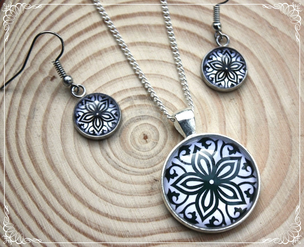 Boucles d'oreilles "Mandalas - Noirs "