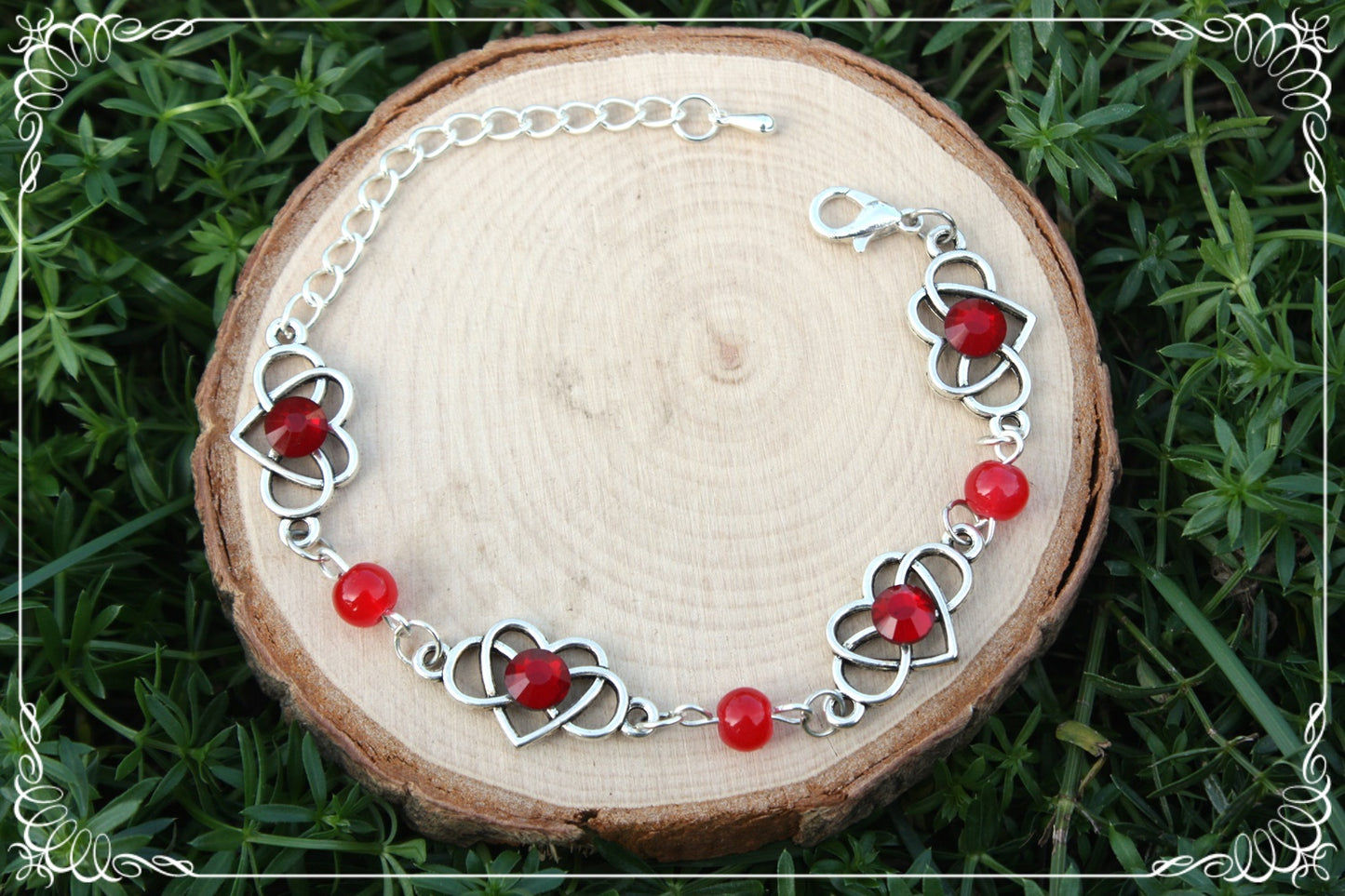 Bracelets "Coeurs celtiques strass et perles"
