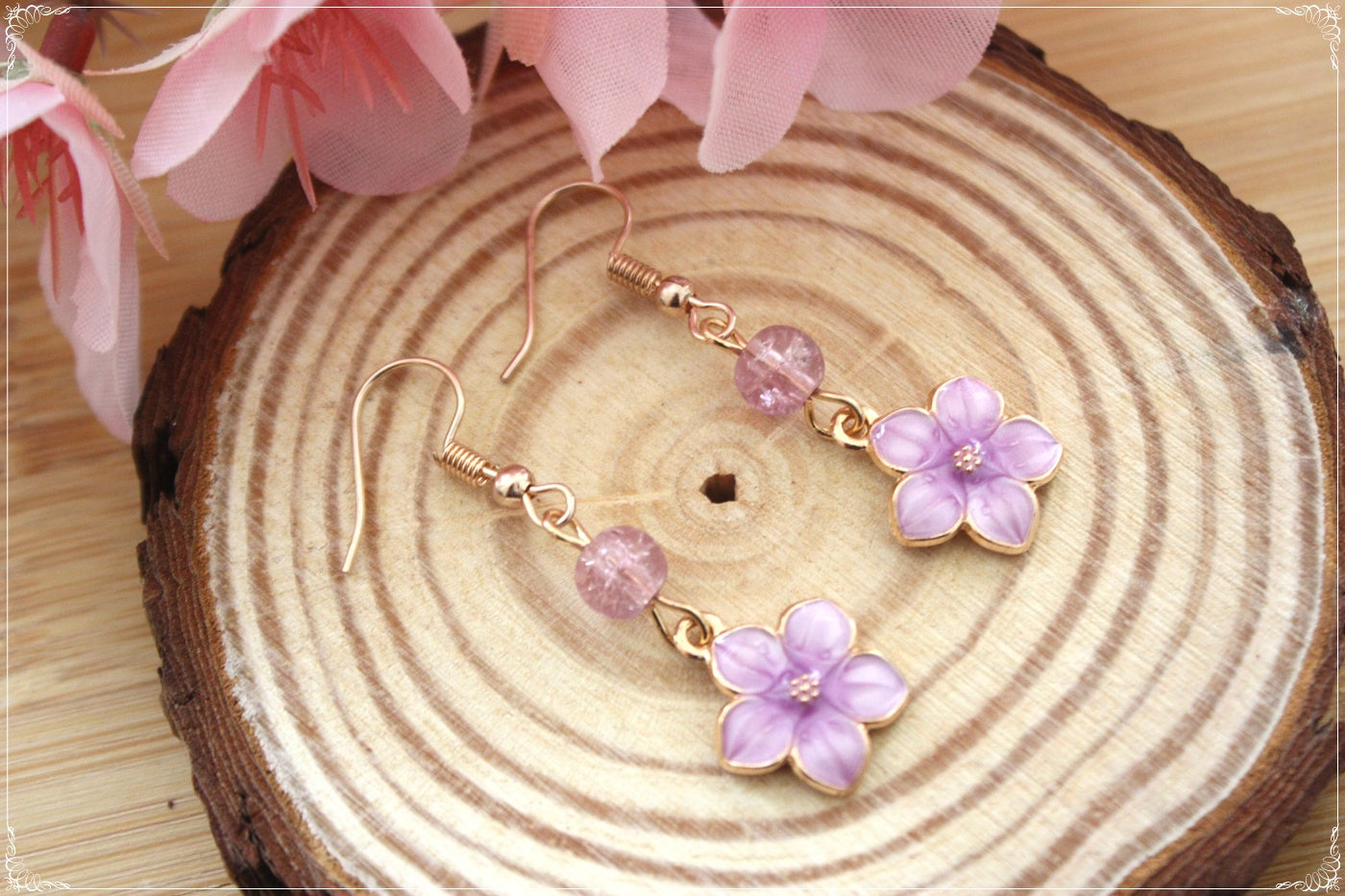 Boucles d'oreilles japon "Sakura" - Fleurs de cerisier
