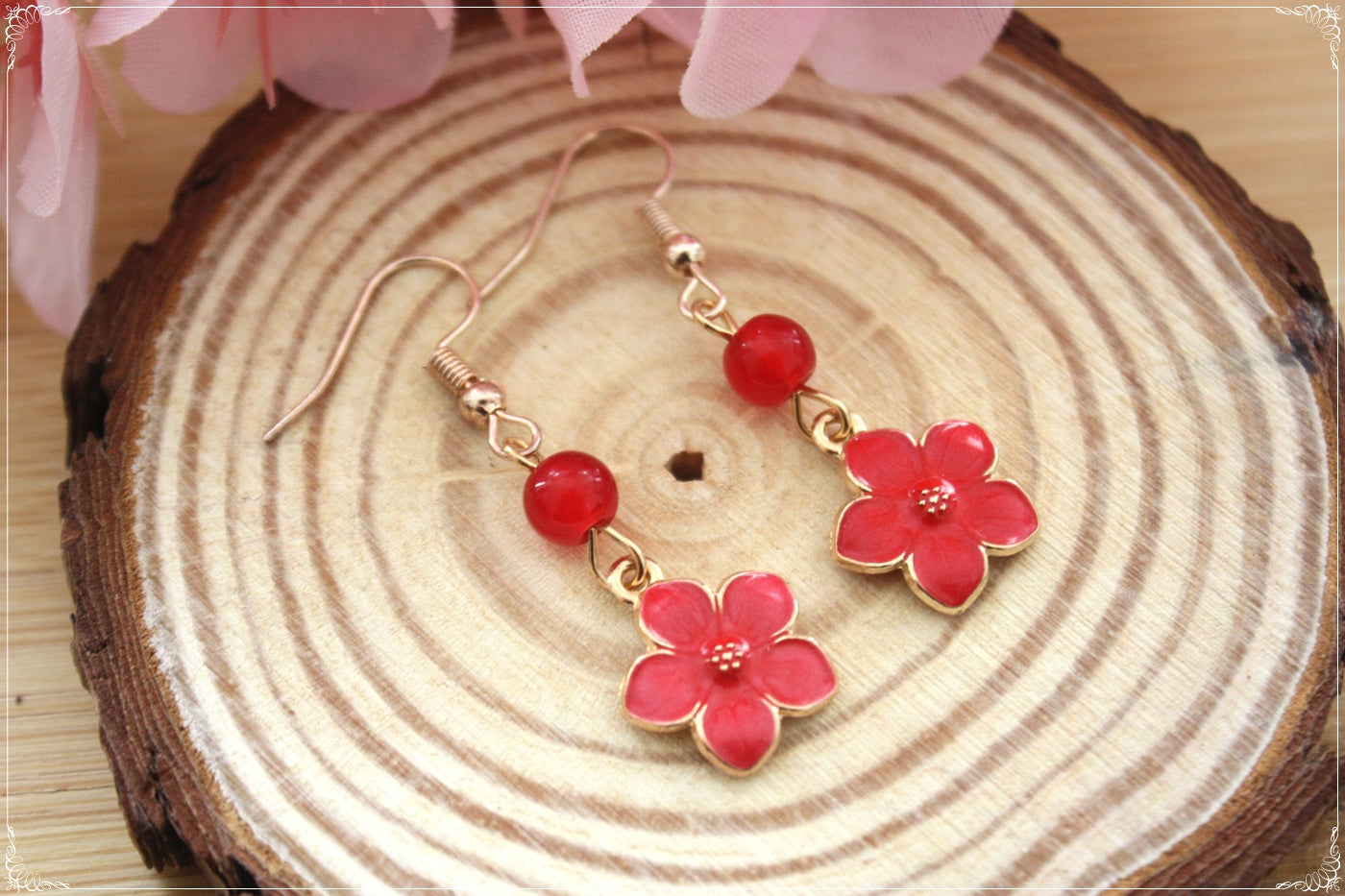 Boucles d'oreilles japon "Sakura" - Fleurs de cerisier