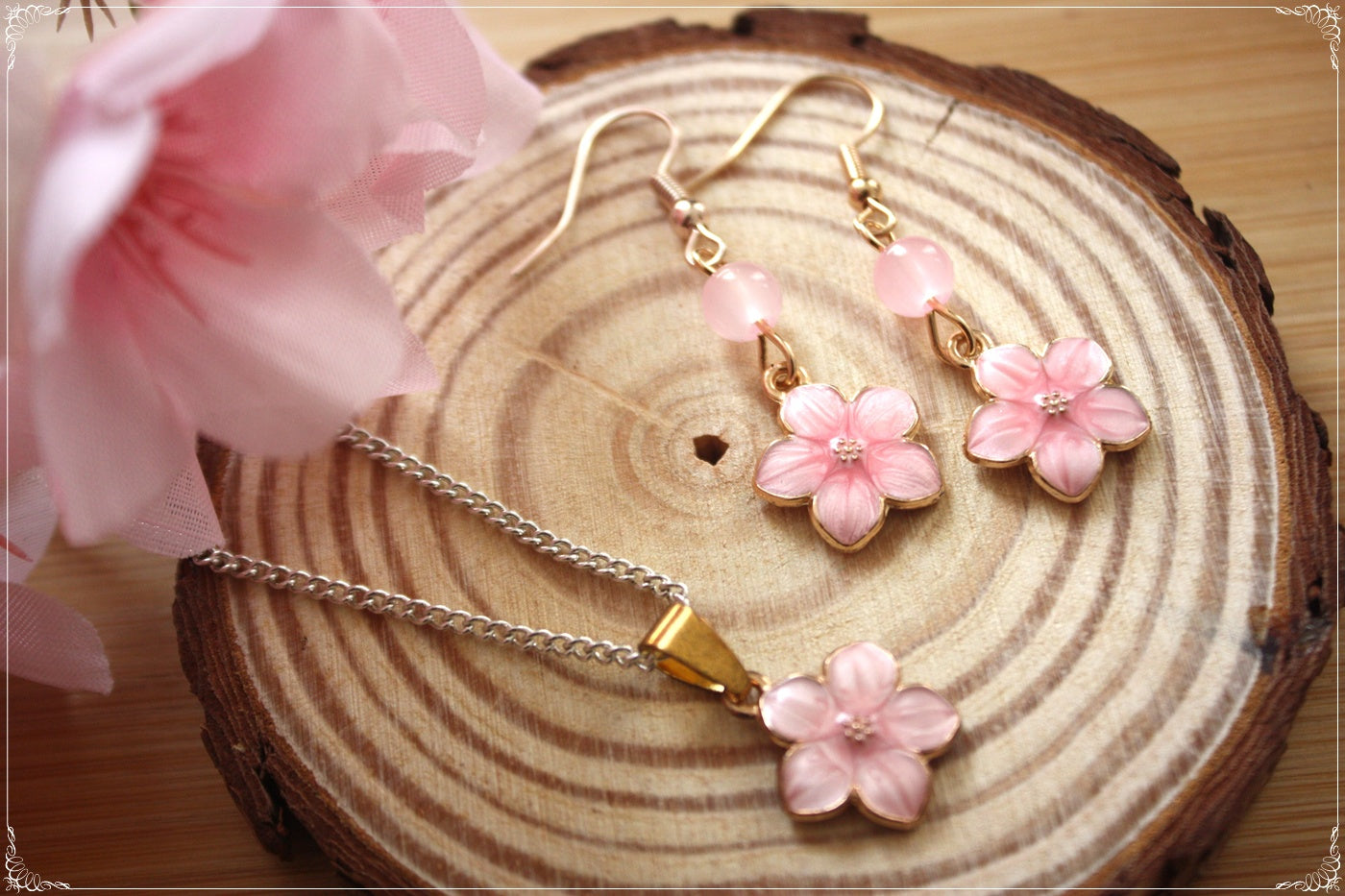 Boucles d'oreilles japon "Sakura" - Fleurs de cerisier
