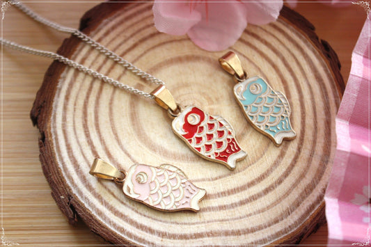 Pendentifs Japon "Mont Fuji - Carpes koï "