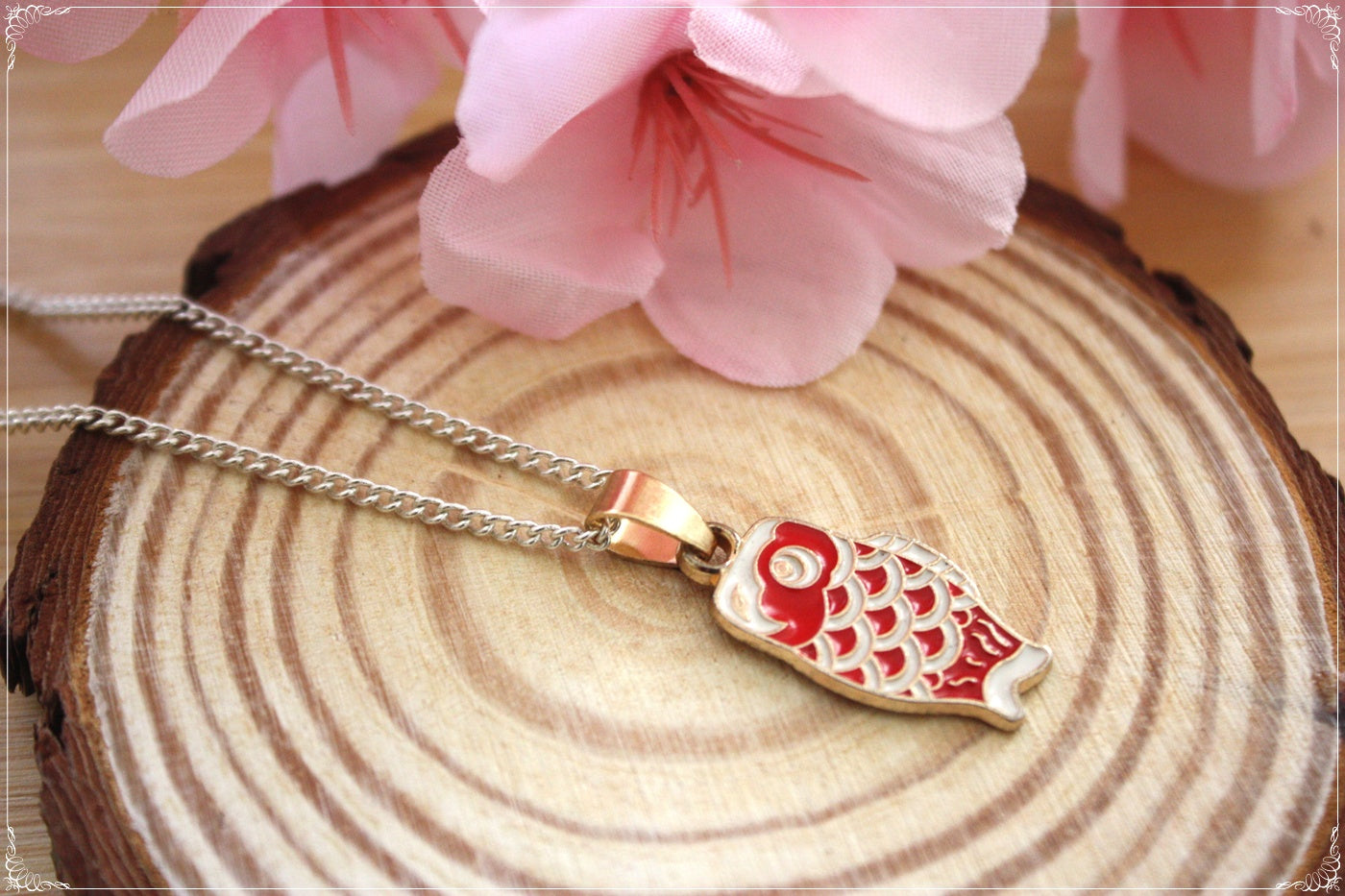 Pendentifs Japon "Mont Fuji - Carpes koï "