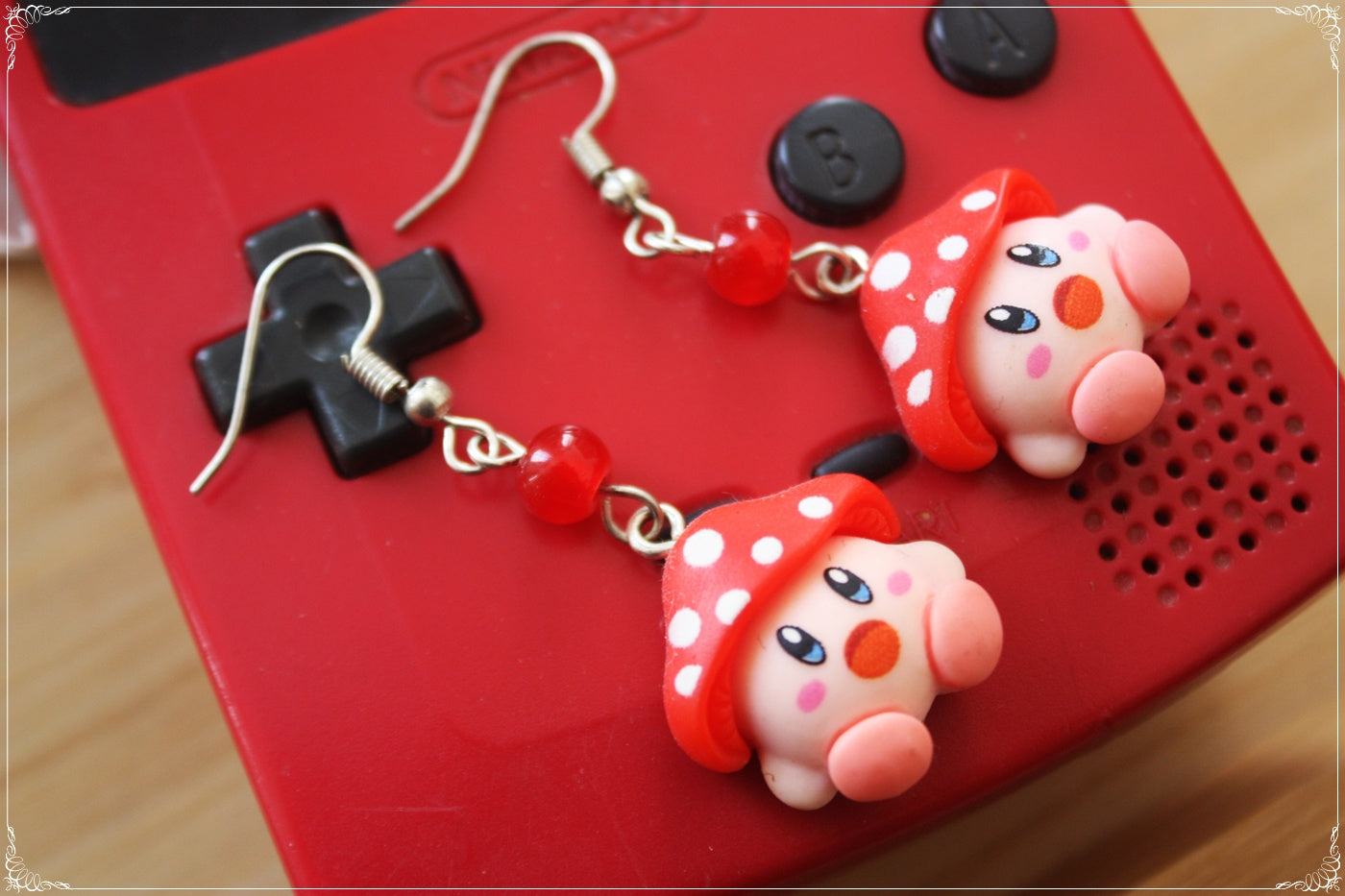 Boucles d'oreilles style "Kirby"