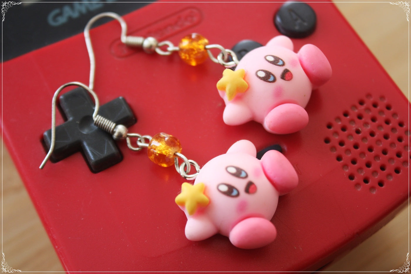 Boucles d'oreilles style "Kirby"