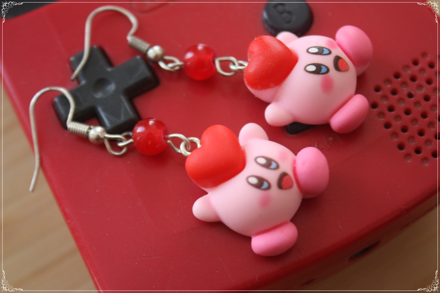 Boucles d'oreilles style "Kirby"