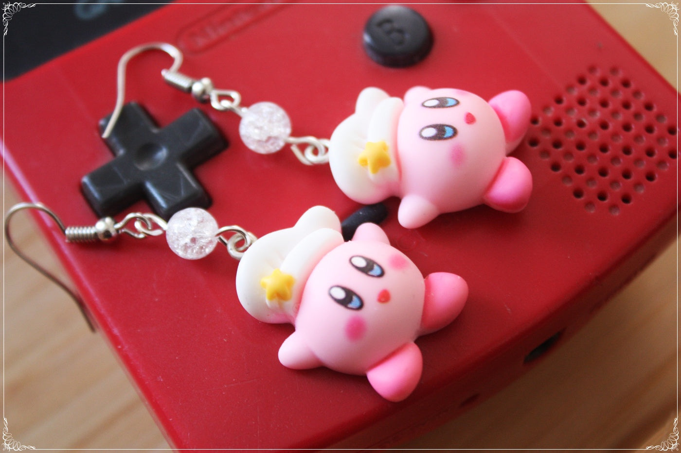 Boucles d'oreilles style "Kirby"