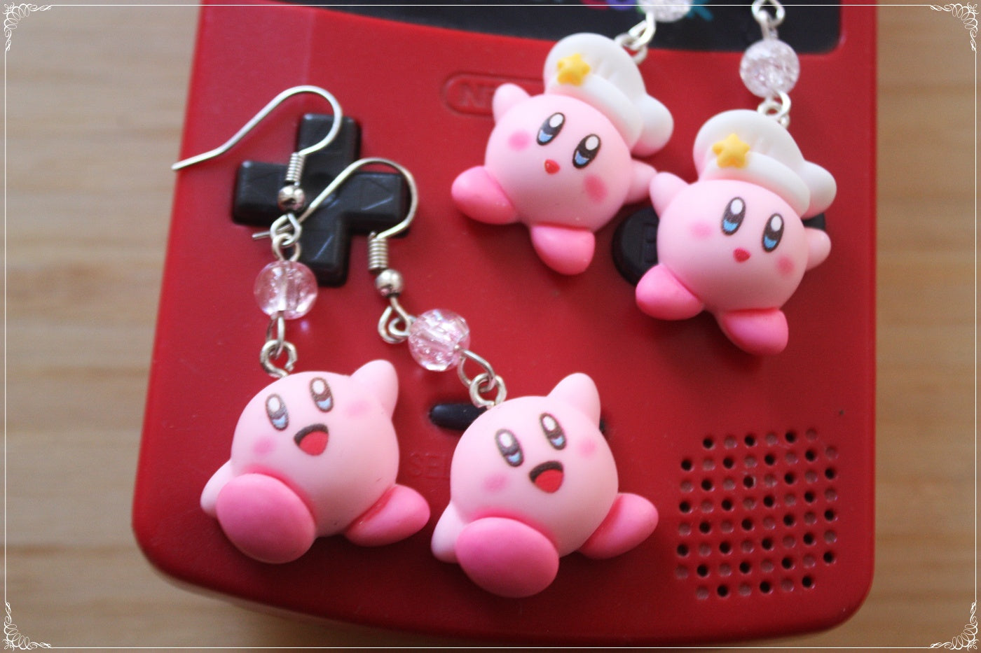 Boucles d'oreilles style "Kirby"