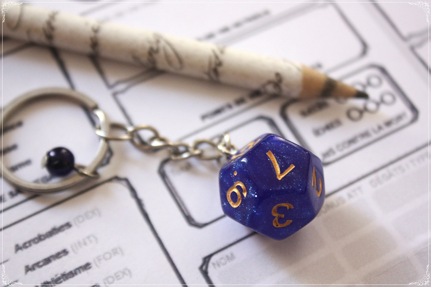 Porte-clés dés jeux de rôle