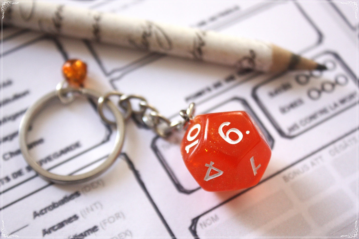 Porte-clés dés jeux de rôle