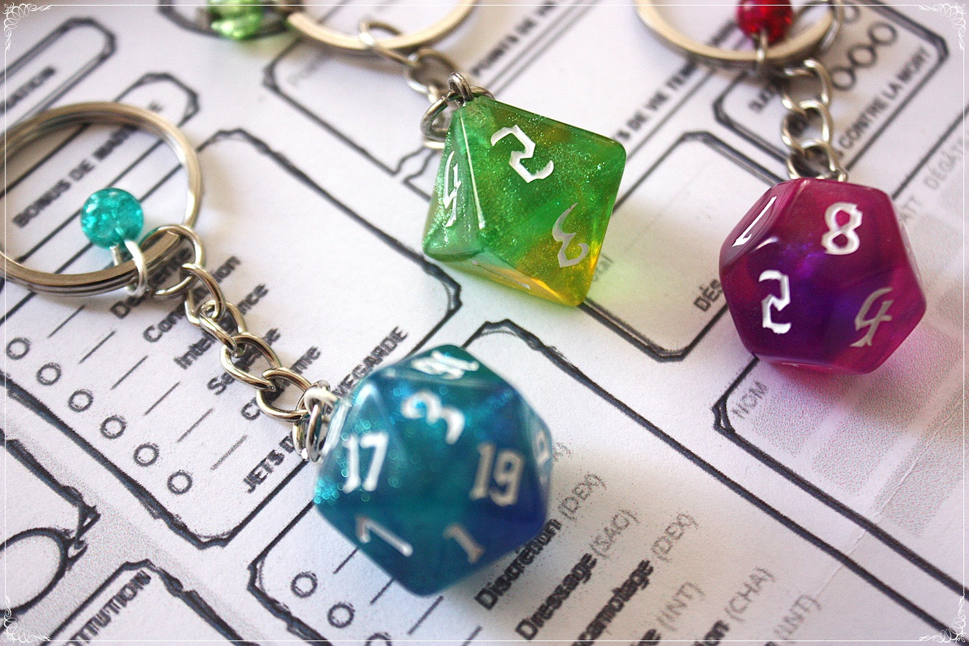 Porte-clés dés jeux de rôle