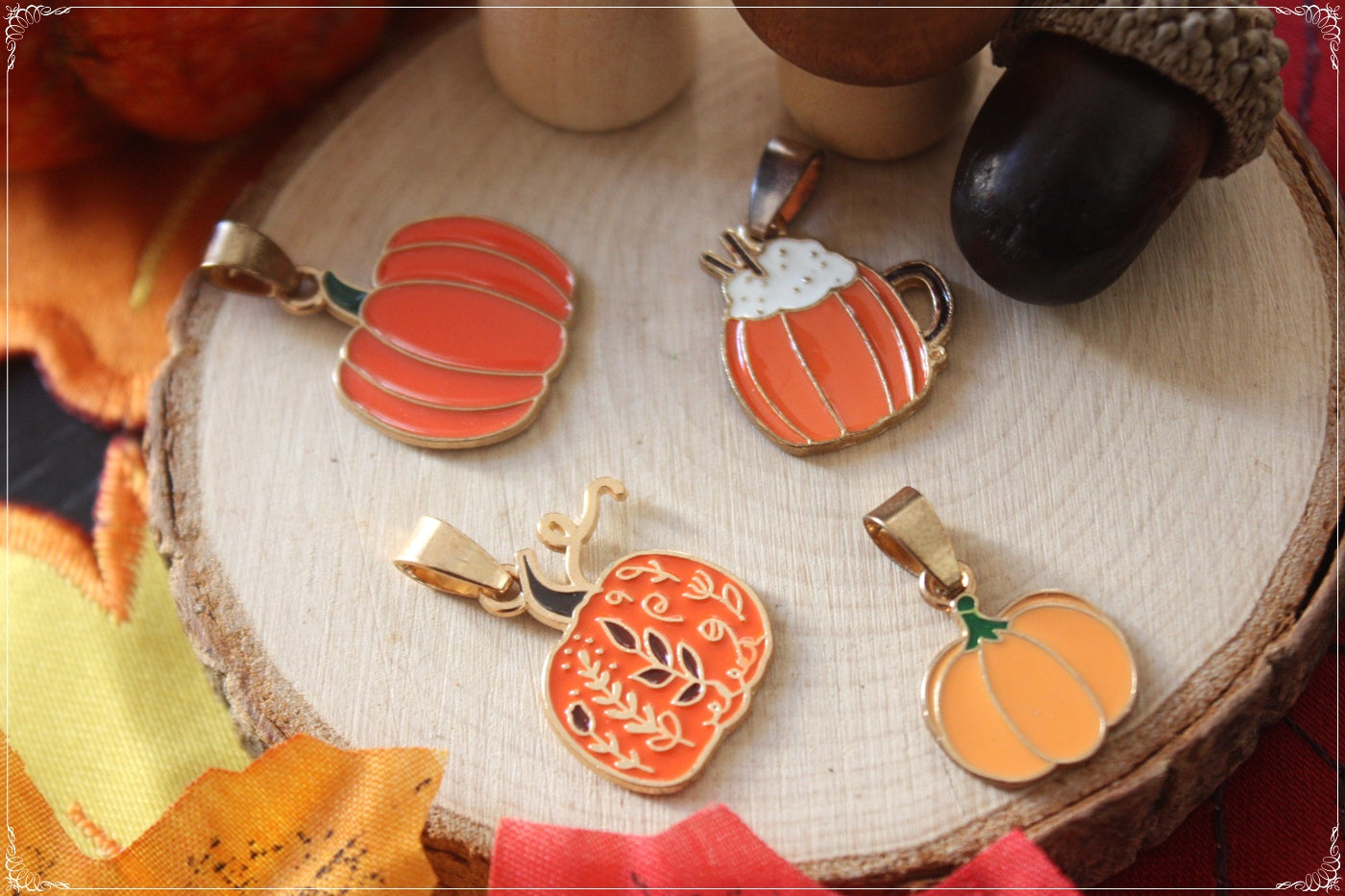 Pendentifs Automne Halloween citrouilles pumpkin spice latte
