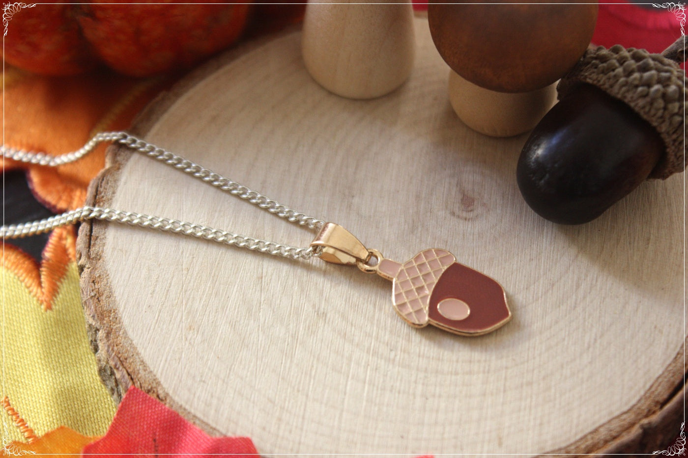 Pendentifs Automne Halloween écureuil champignon gland pomme de pain