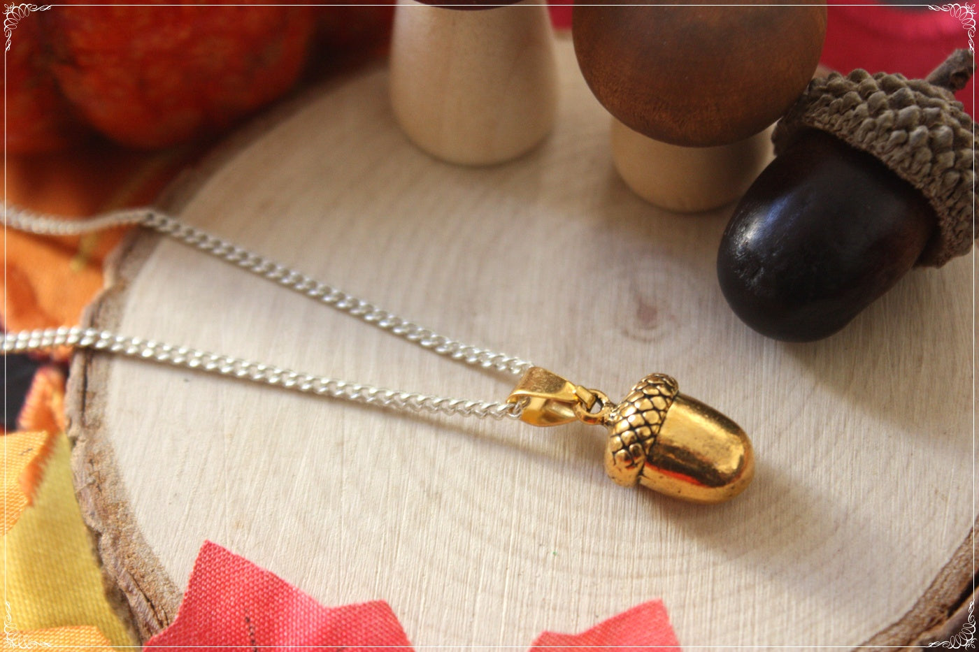 Pendentifs Automne Halloween écureuil champignon gland pomme de pain