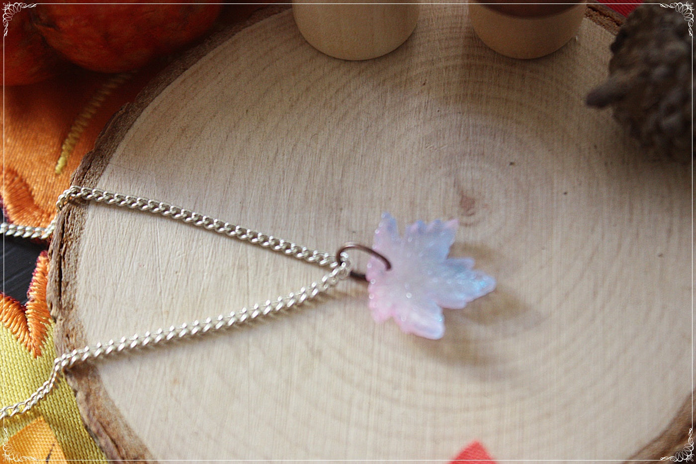 Pendentifs Automne Halloween feuilles érables verre